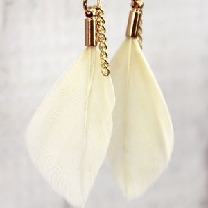 Ivory Feathered Earrings